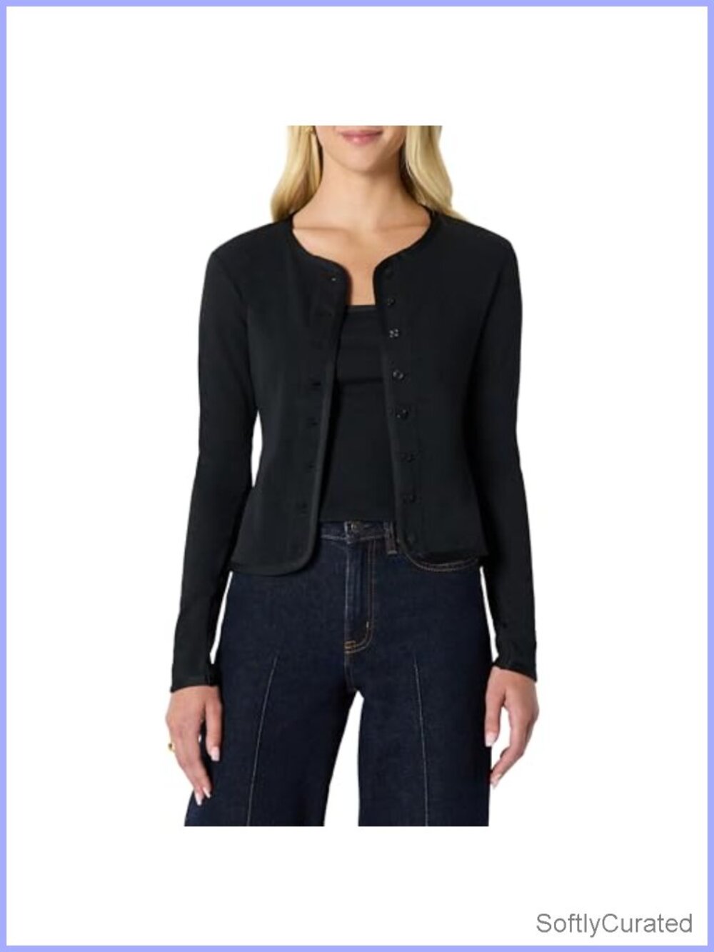 Slim-Fit Ribbed Cardigan & Cami Set Removable Straps Button Front